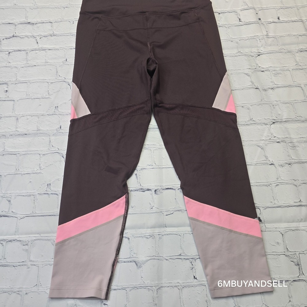 Calvin Klein Performance Womens XL Purple‎ Colorblock Wicking Leggings PF8P9533